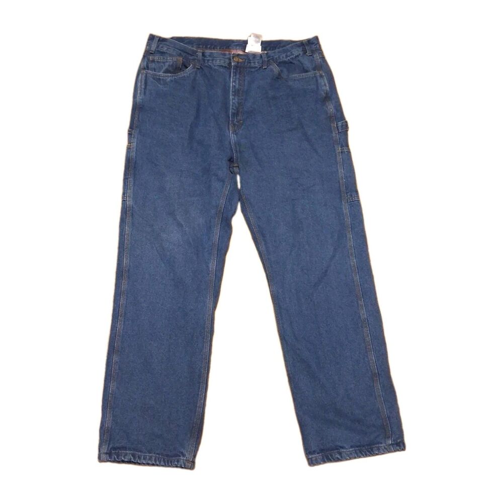 berne mens 42x34 flannel lined denim dungaree carpenter workwear jeans p2213swd